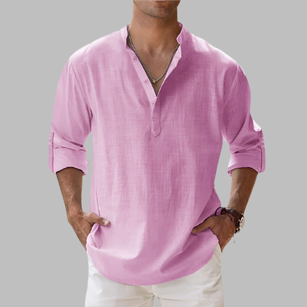 Charly | Men's Henley Shirt with Band Collar