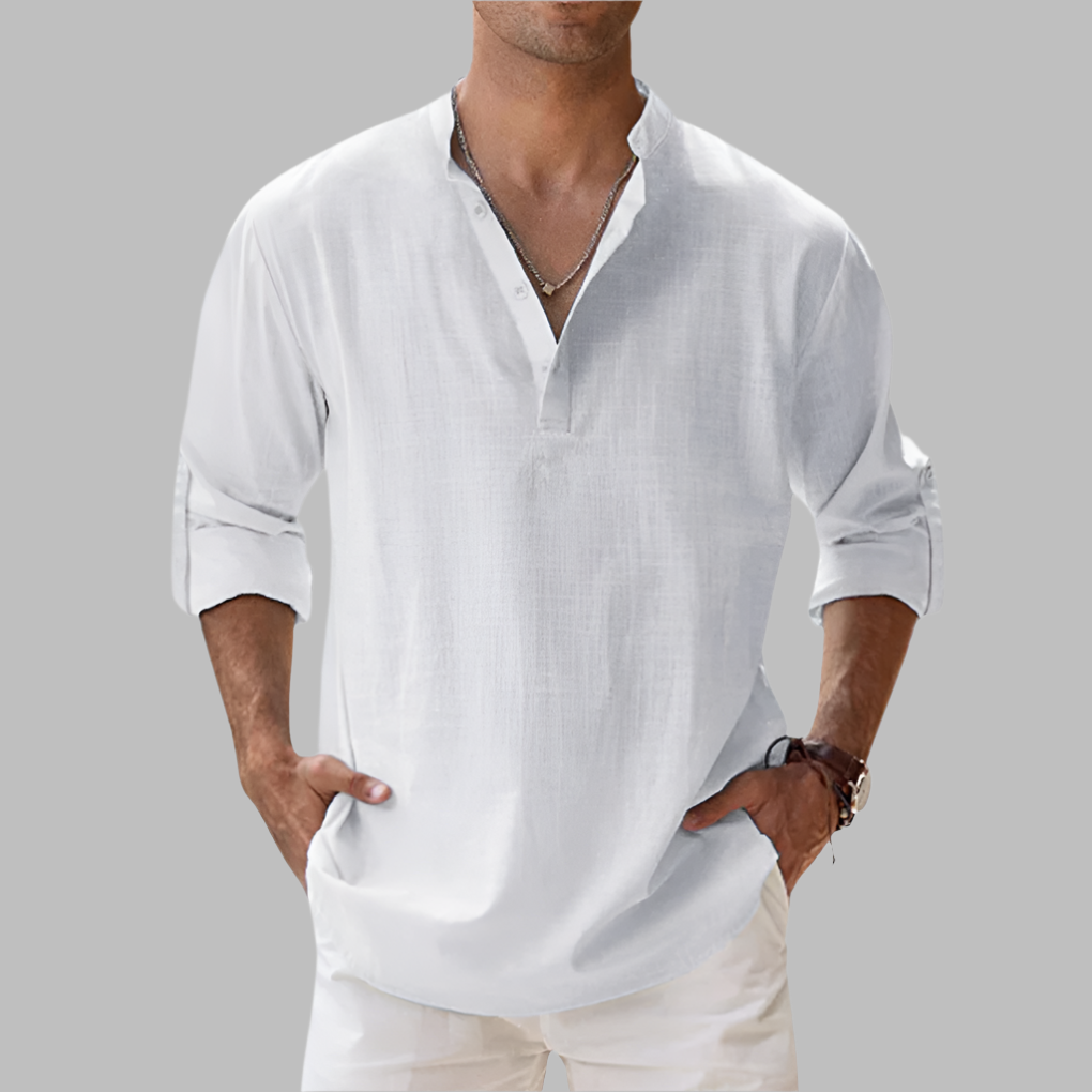 Charly | Men's Henley Shirt with Band Collar