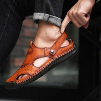 Sisica Men's Leather Fisherman Open Sandals