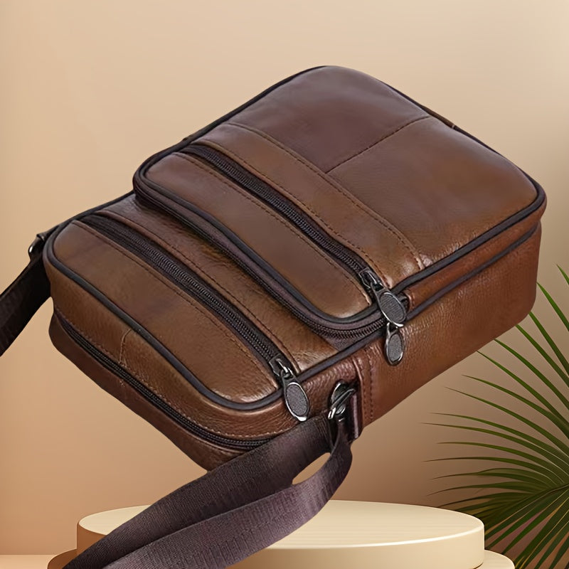 Charly | Men’s Leather Shoulder Bag | Genuine Cowhide Crossbody | Adjustable Strap