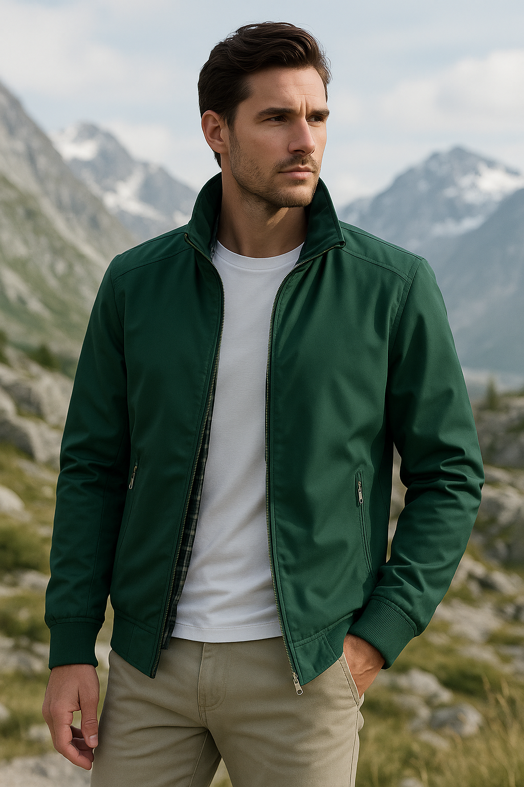 Charly | Men's Lightweight Windbreaker Jacket with Stand Collar