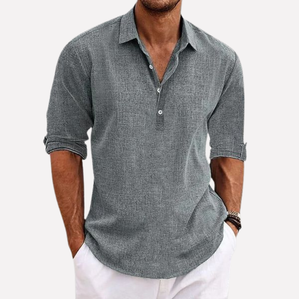 Charly | Men's Linen Blend Collared Shirt