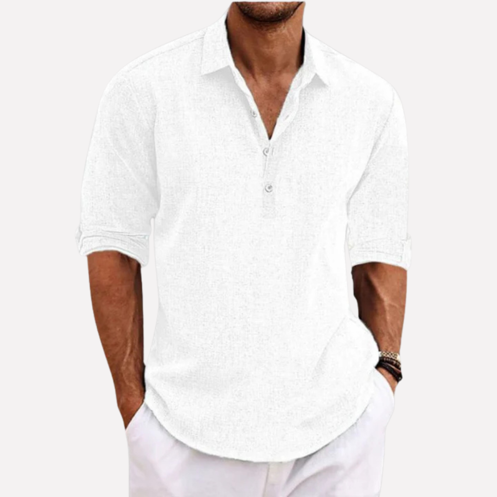 Charly | Men's Linen Blend Collared Shirt