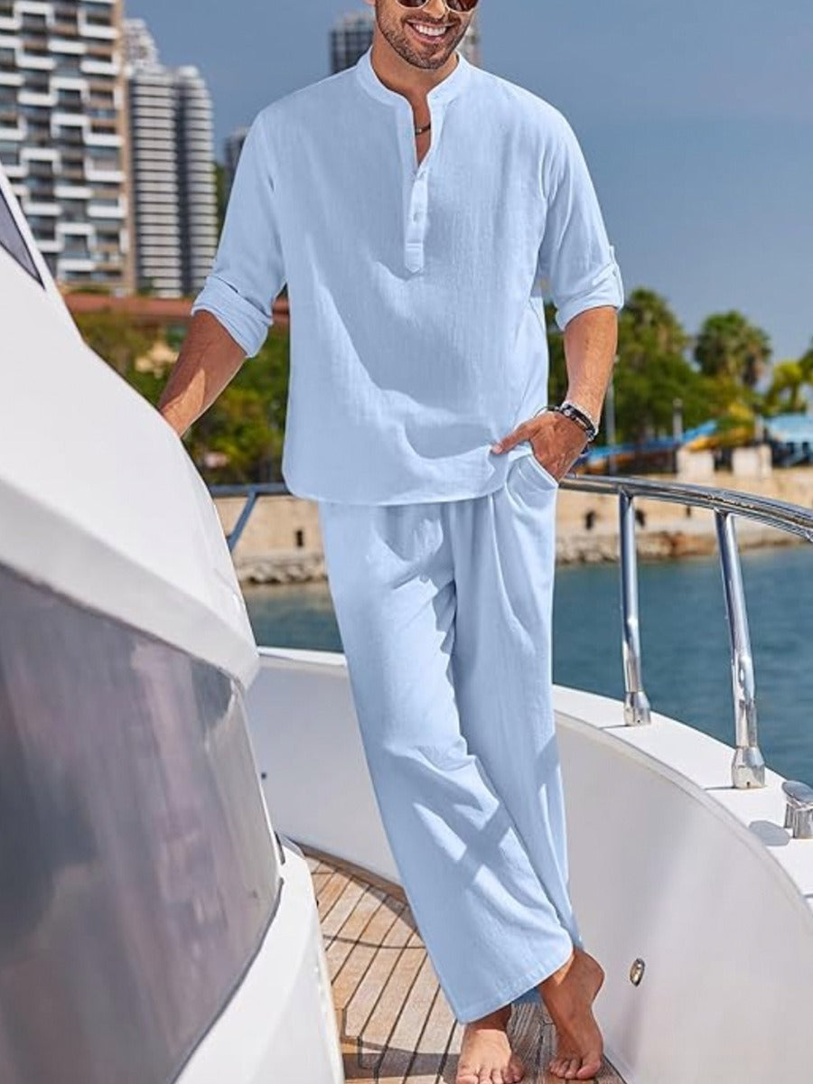 Charly | Men's Linen Blend Shirt and Pants Set