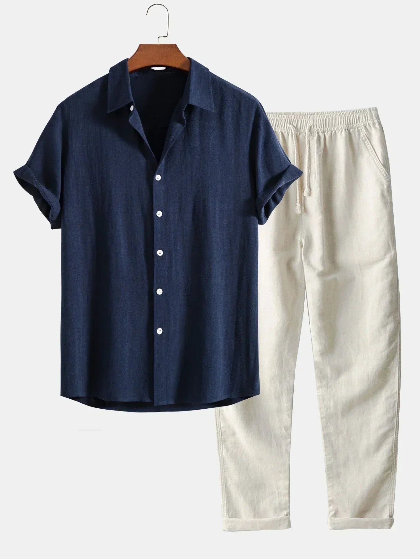 Charly | Men's Linen Shirt & Loose Trousers Set