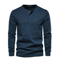 Sisica | Men's Comfortable Cotton Long Sleeve Henley