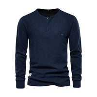 Comfortable Button Neck Long Sleeve Shirt