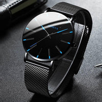 Sisica | Men's Minimalist Watch with Blue Accents
