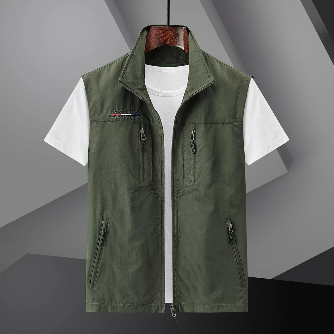 Charly | Men's Multi-Pocket Vest with Zipper Closure