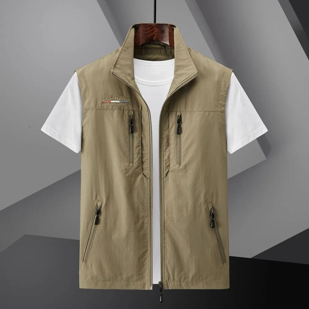Charly | Men's Multi-Pocket Vest with Zipper Closure