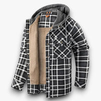 Sisica | Men's Plaid Flannel Shirt Jacket with Hood