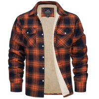 Sisica | Men's Warm Sherpa Lined Plaid Shirt