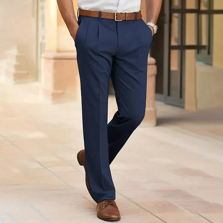 Charly | Men's Pleated Dress Pants with Straight Leg
