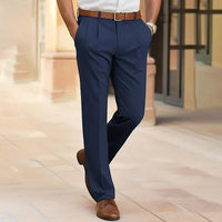 Polished Relaxed Fit Pleated Dress Pants