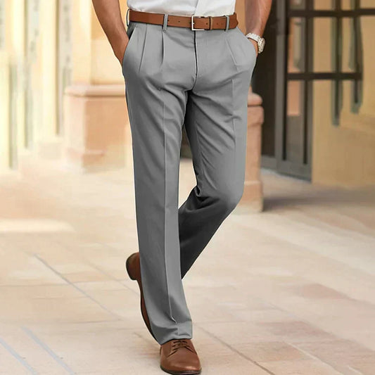 Charly | Men's Pleated Dress Pants with Straight Leg