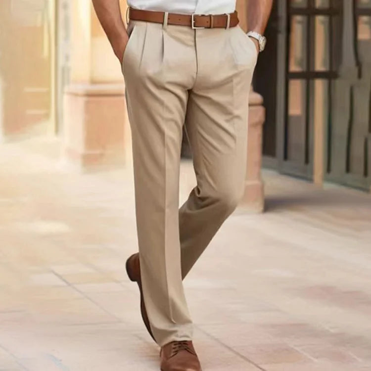 Charly | Men's Pleated Dress Pants with Straight Leg