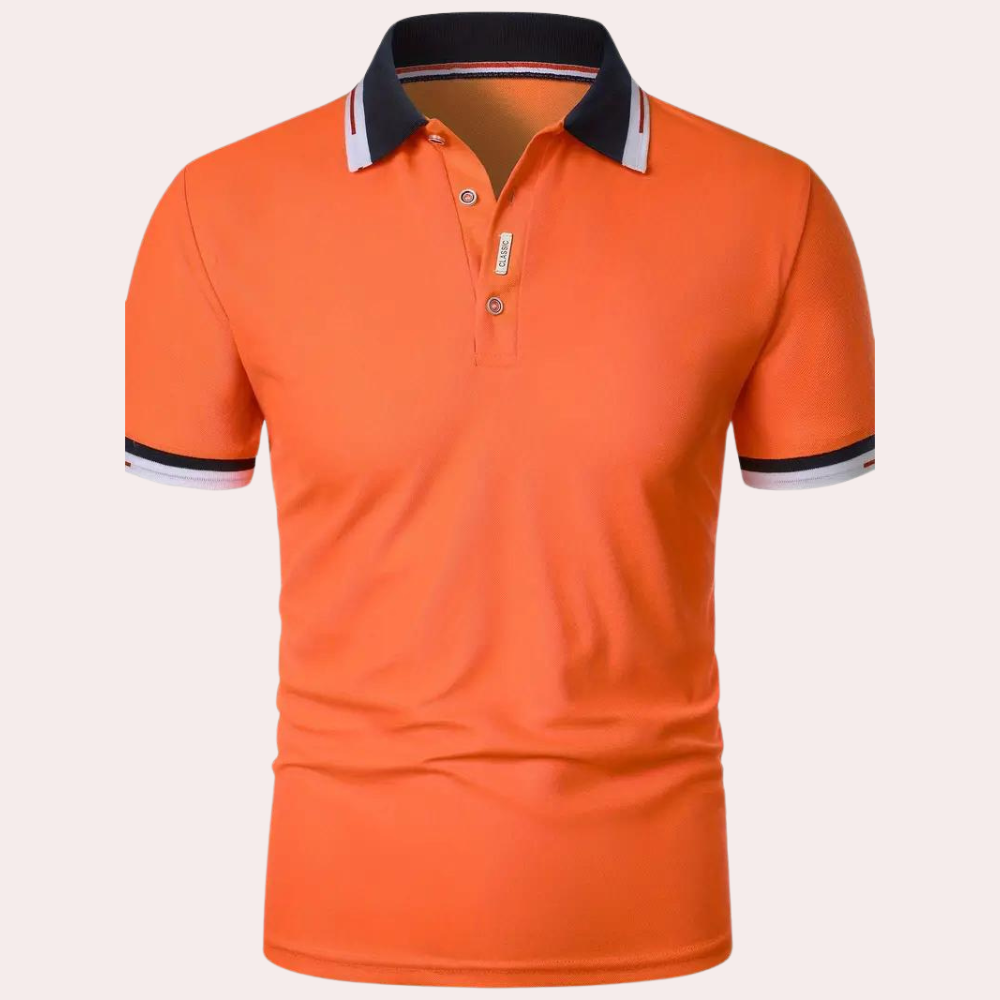Charly | Men's Polo Shirt with Contrast Collar and Cuffs