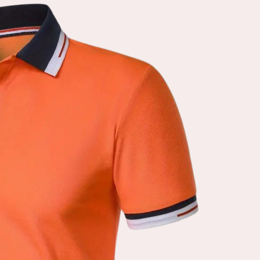 Charly | Men's Polo Shirt with Contrast Collar and Cuffs