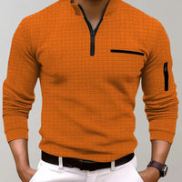 Comfortable Zipper Neck Polo Shirt