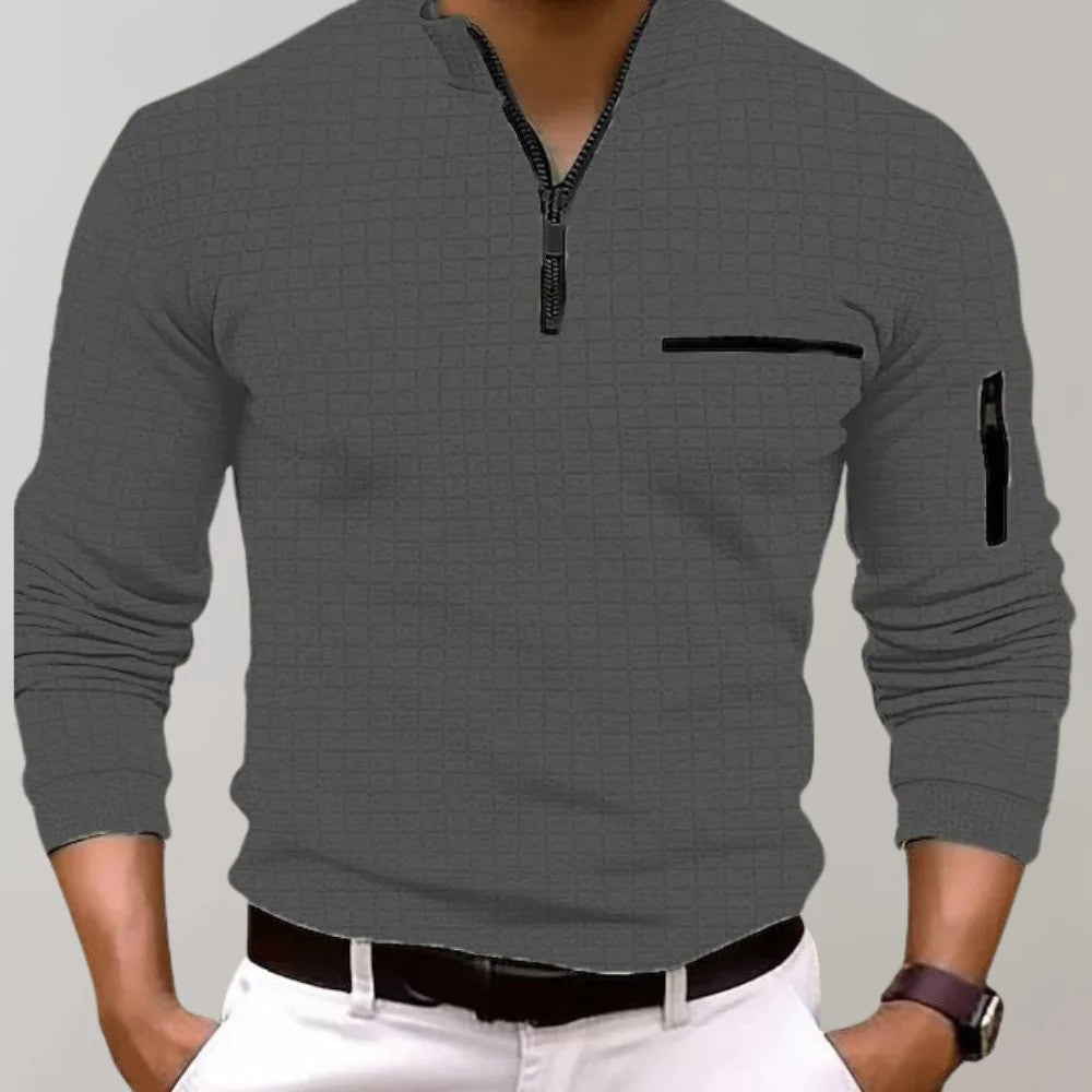 Charly | Men's Polo Shirt with Zipper Neck and Pocket