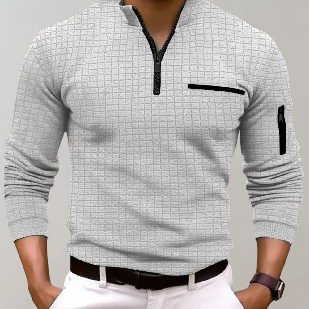 Charly | Men's Polo Shirt with Zipper Neck and Pocket