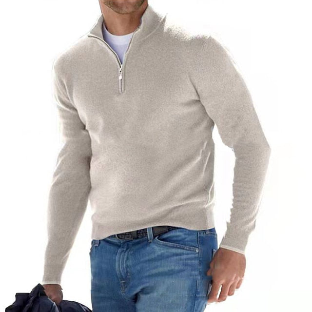 Charly | Men's Pullover Sweater with Zipper Neck