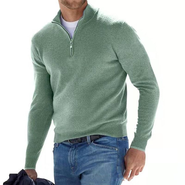 Charly | Men's Pullover Sweater with Zipper Neck