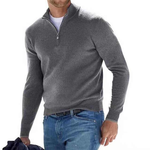 Charly | Men's Pullover Sweater with Zipper Neck