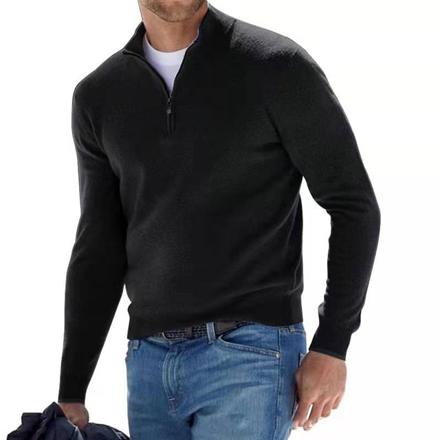 Charly | Men's Pullover Sweater with Zipper Neck