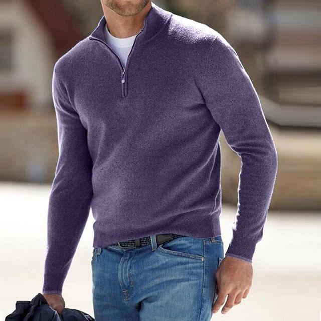 Charly | Men's Pullover Sweater with Zipper Neck