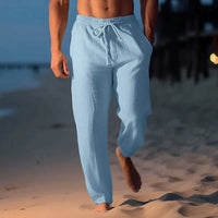 Breathable Relaxed Linen Drawstring Pants