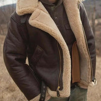 Sisica | Men's Cozy Shearling Lined Aviator Jacket
