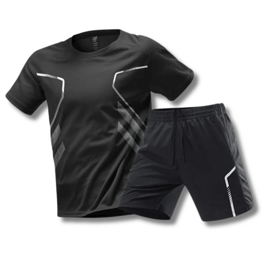 Charly | Men's Sport Set - T-Shirt & Shorts with Graphic Print