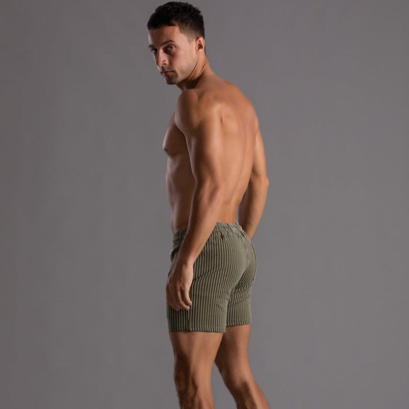 Charly | Men's Striped Athletic Shorts with Drawstring