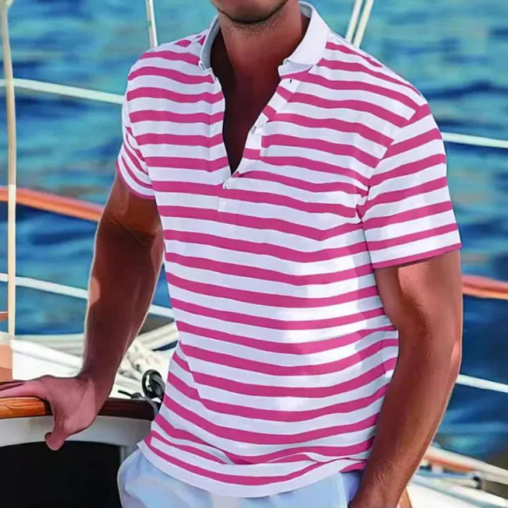 Charly | Men's Striped Short Sleeve Polo Shirt