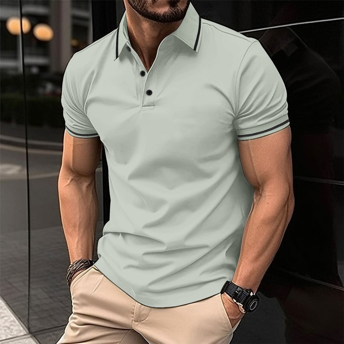 Charly | Men's Striped Sleeve Polo Shirt