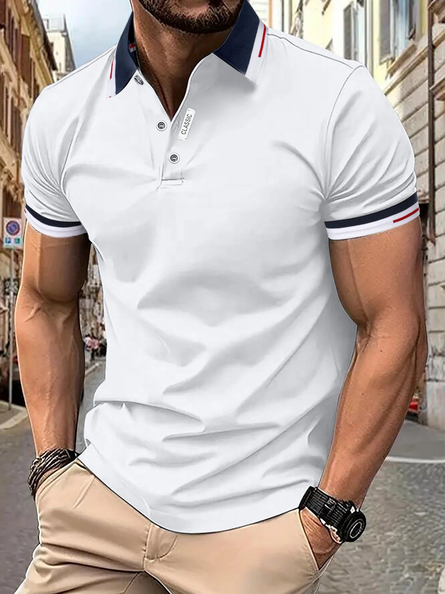 Charly | Men's Striped Sleeve Polo Shirt