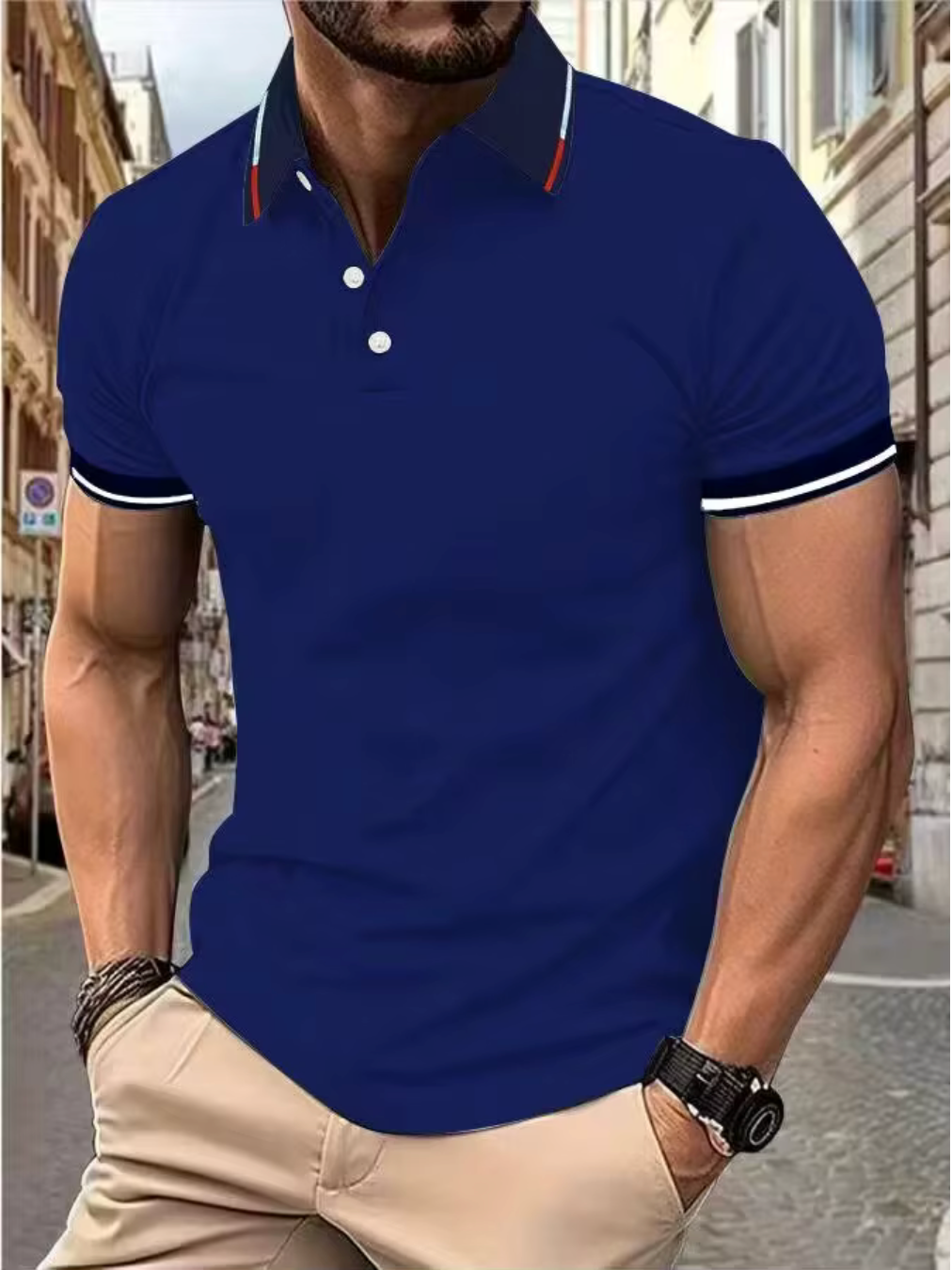 Charly | Men's Striped Sleeve Polo Shirt