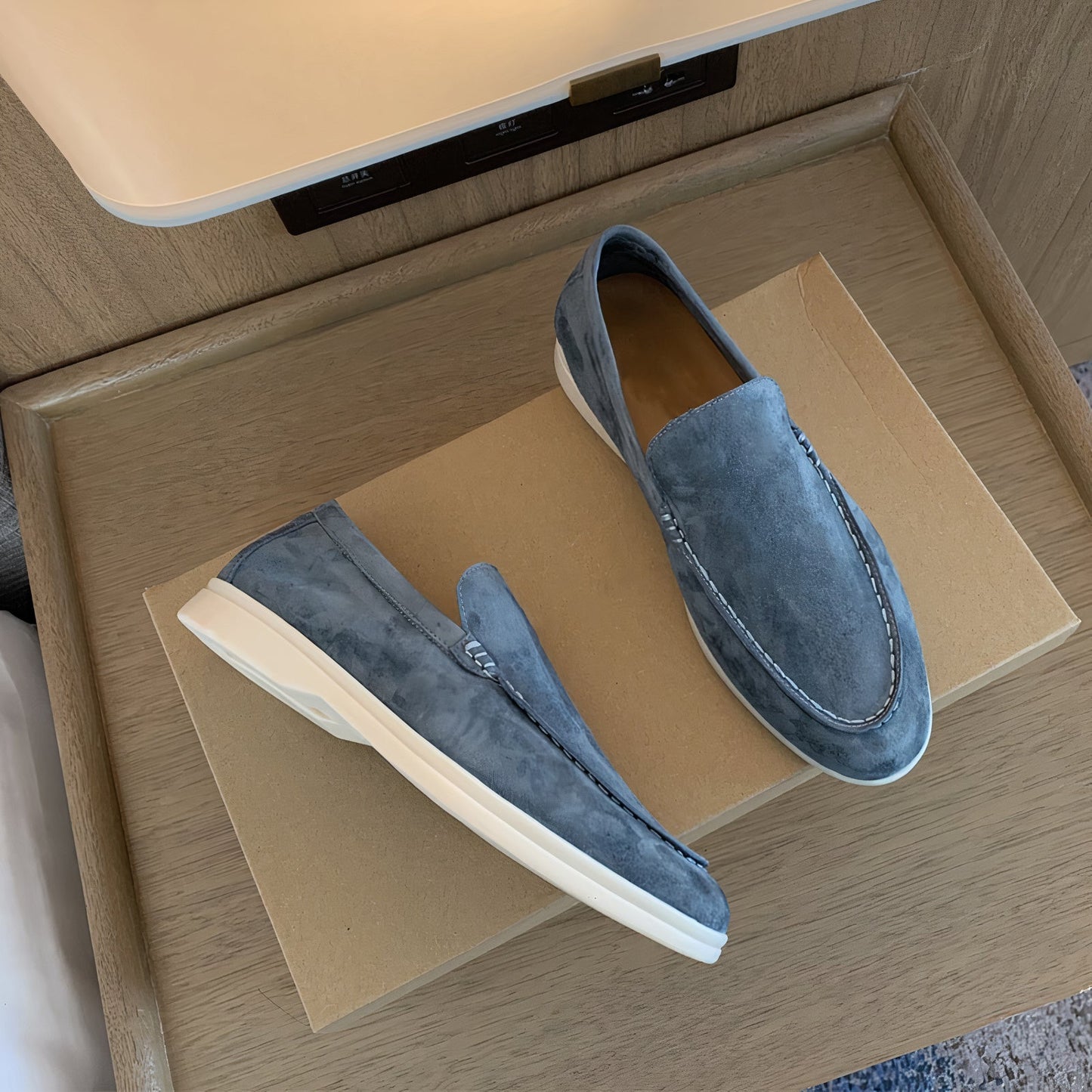 Charly | Men's Suede Loafers with Visible Stitching