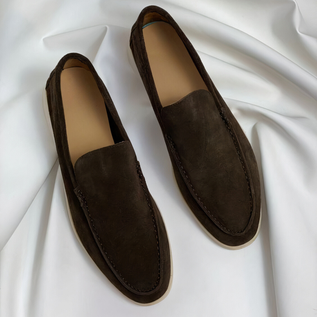 Charly | Men's Suede Loafers with Visible Stitching