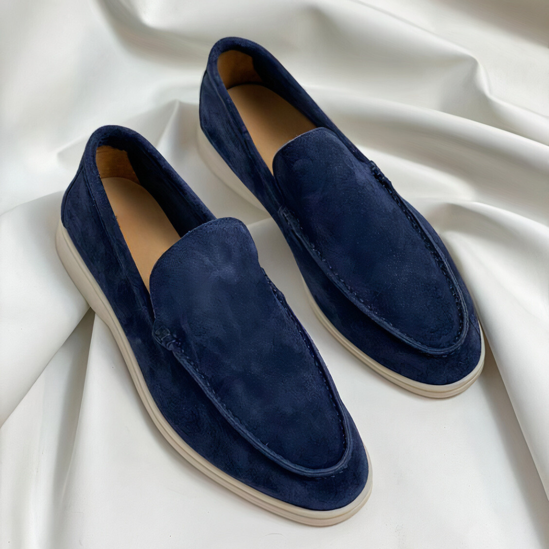 Charly | Men's Suede Loafers with Visible Stitching