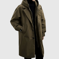 Sisica | Men's Waterproof Trench Coat with Detachable Hood