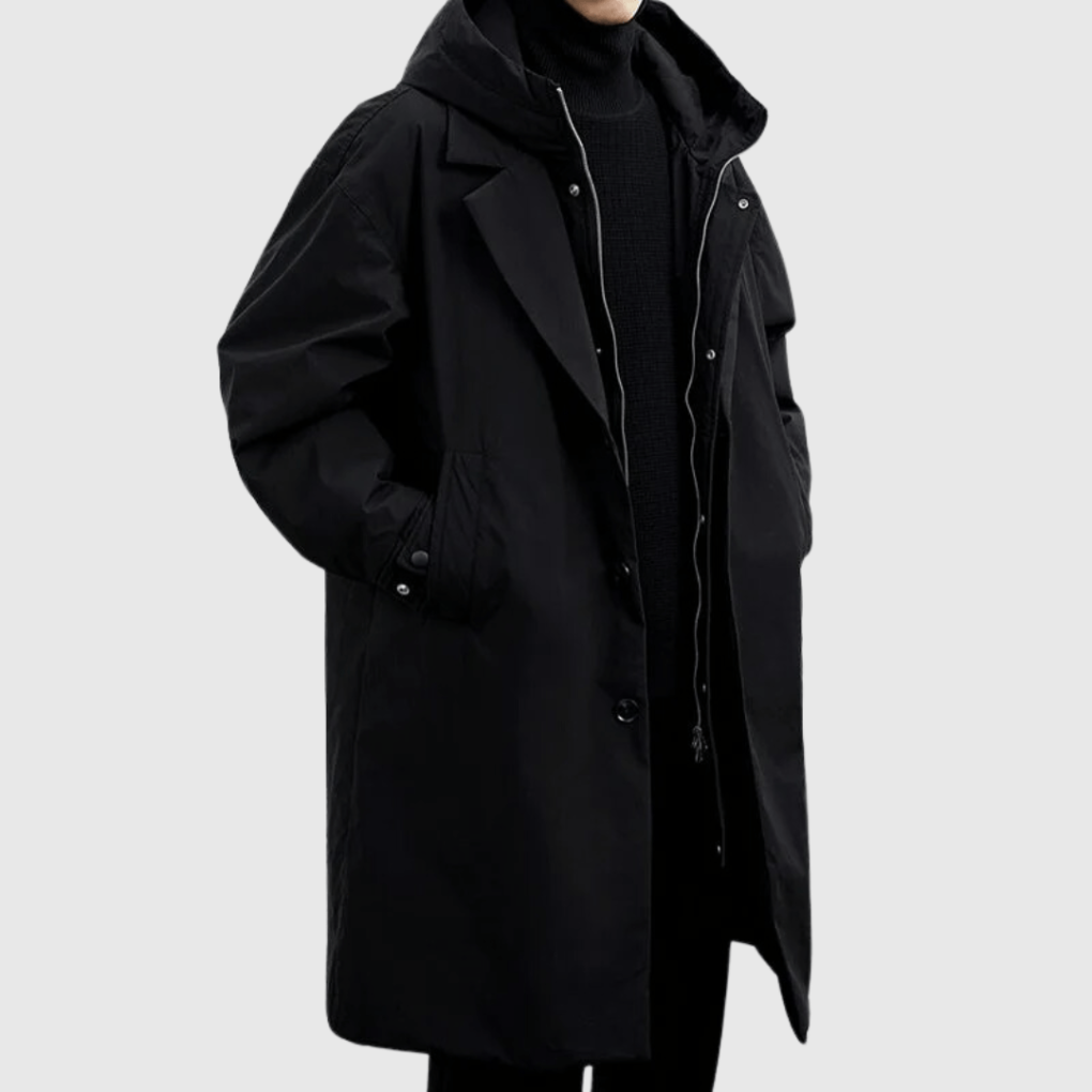 Charly | Men's Trench Coat with Detachable Hood
