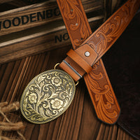Sisica | Men's Western Embossed Vegan Leather Belt