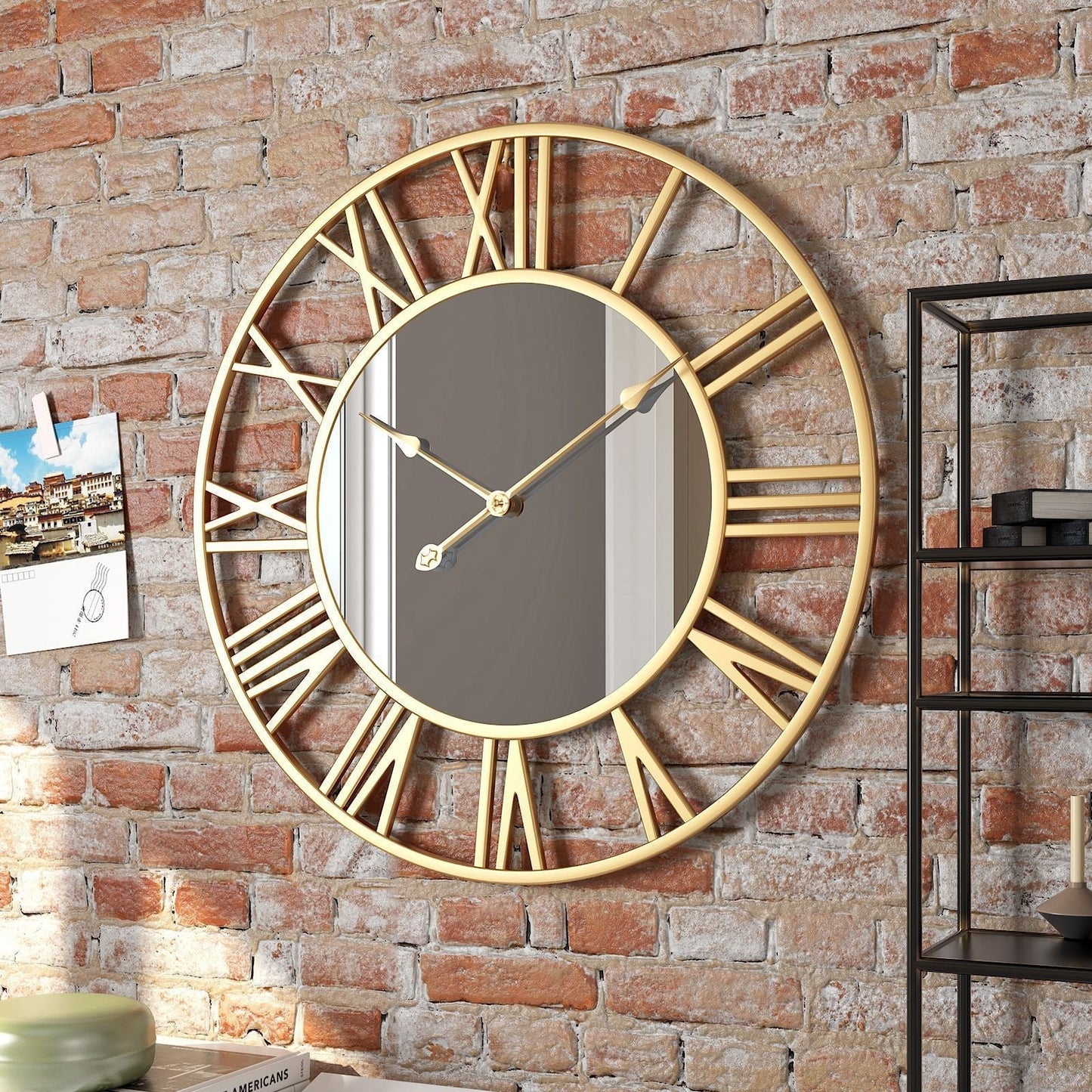Charly | Metal Vintage Large Wall Clock with Mirror 39cm
