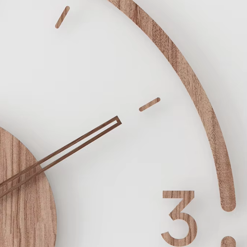 Charly | Modern Wall Clock in Wood – Minimalist and Elegant Design for the Living Room