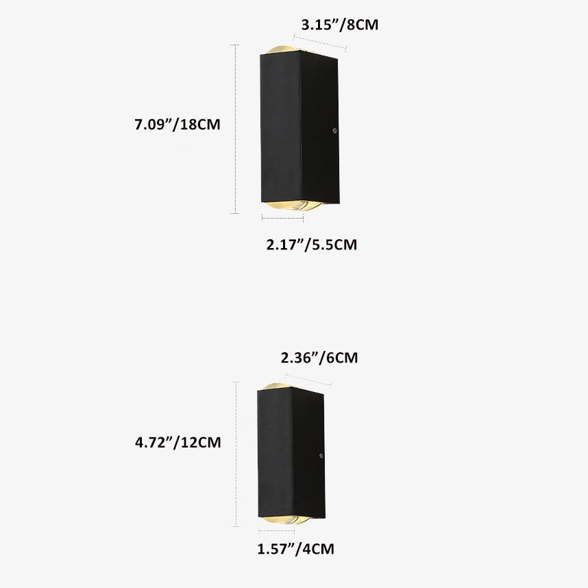 Charly | Modern Waterproof LED Outdoor Wall Light | Rectangular Up/Down Aluminum Fixture