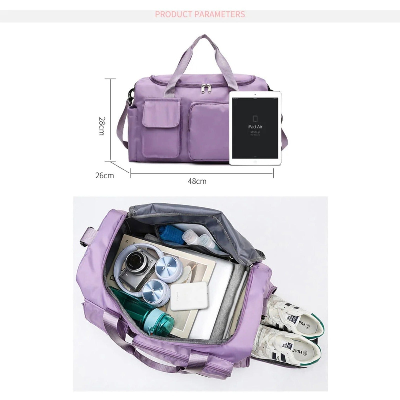 Charly | Multi-pocket travel bag, sports and gym bag with separate shoe compartment
