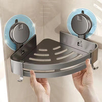 Sisica | No-Drill Suction Powered Corner Bathroom Organizer