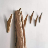 Sisica | Nordhaak Wall Hooks Set – 6 Minimalist Clothes Hooks Made of Solid Wood
